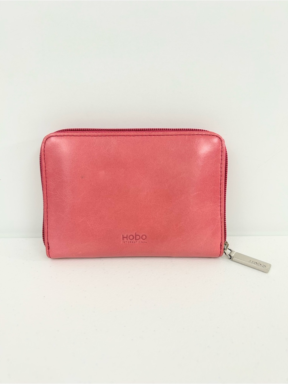 Hobo International Pink Leather Zip Around Wallet
